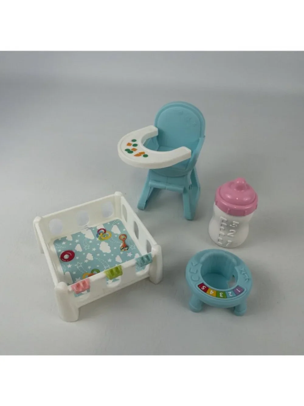 Fisher Price Little People 123 Babies Playdate Bundle w Baby High Chair Playpen